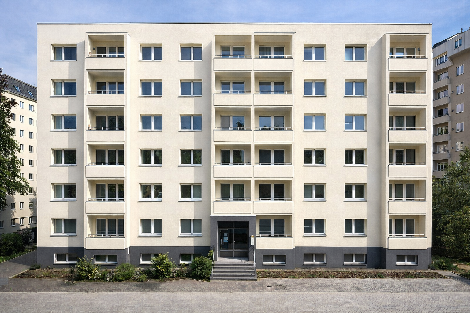 Fassadenanstrich – Wohnblock in Lichtenberg