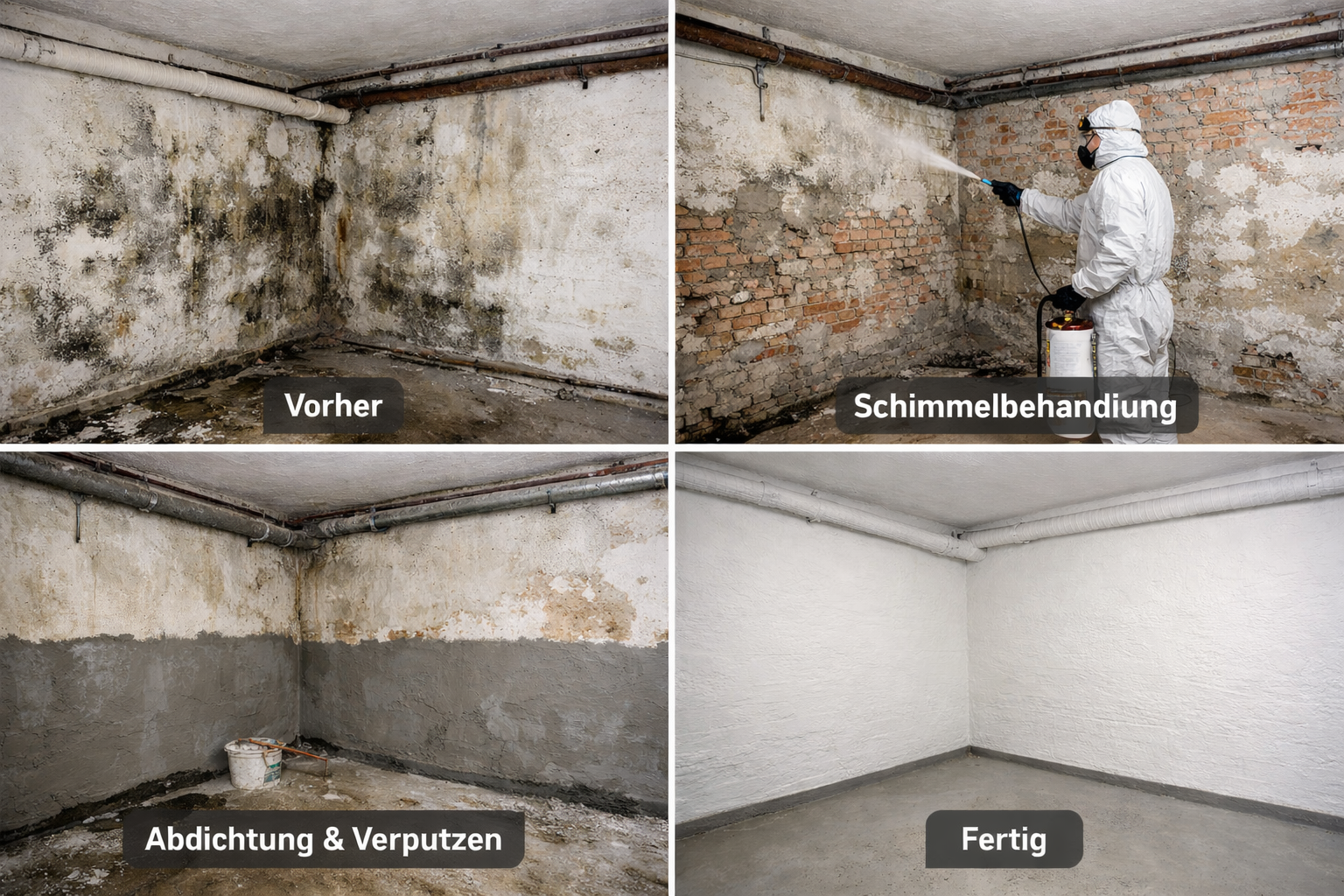 Schimmelbeseitigung & Sanierung – Keller in Tempelhof